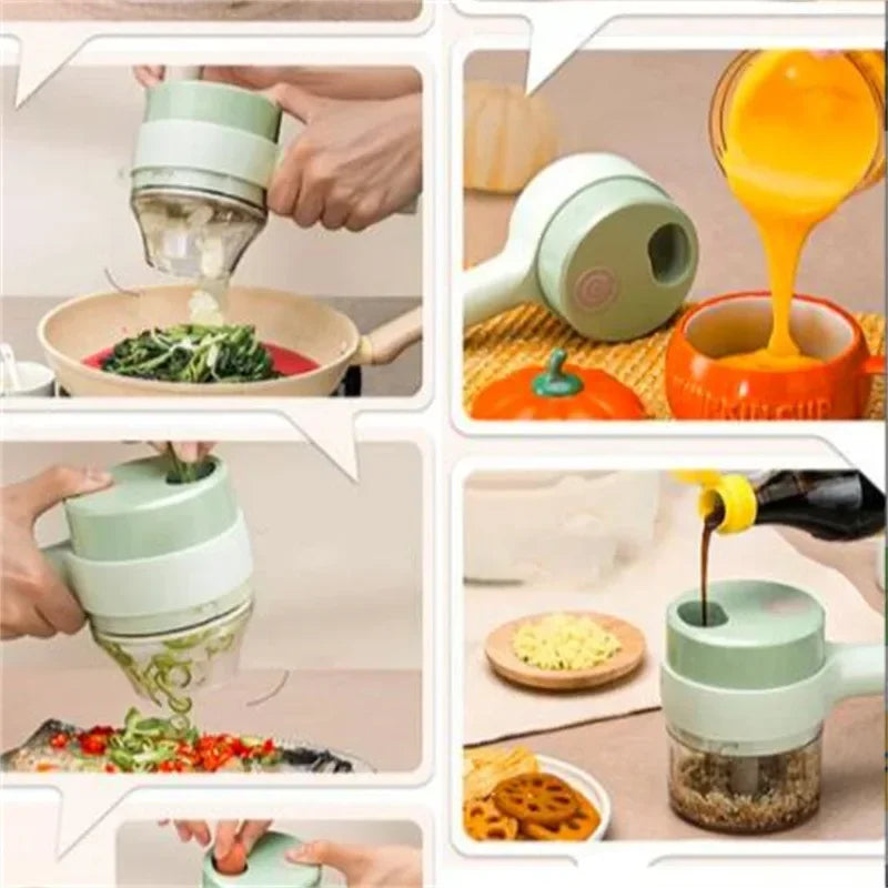 New Multi-functional Vegetable Cutter Wireless Electric Garlic Beater Cut Onion Chili Processor Handheld Gatling Cooking Machine