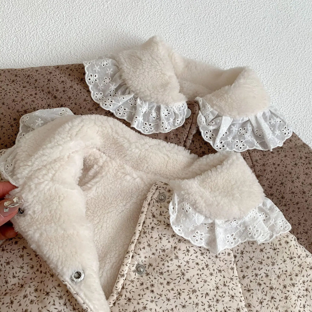 2025 Winter Plush Thicken Baby Romper Toddler Girls Boys Jumpsuit One-Pieces Bodysuits Baby Padded Thickened Crawling Suit