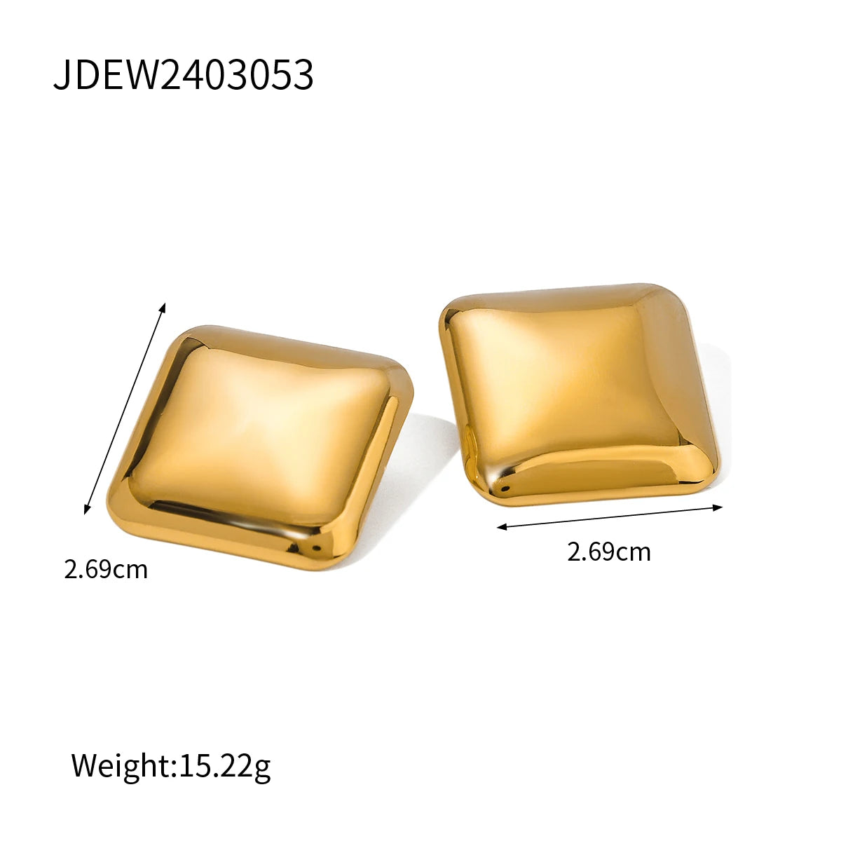 Uworld Vintage Minimalist Stainless Steel Elegant Stud Earrings for Women Waterproof 18k Gold Color Texture Metal Distinctive