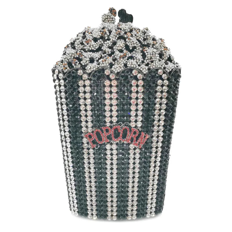 Elegant Crystal Popcorn Clutch Bags for Women Party Purse Red Evening Bags Wedding Bridal Day Clutches