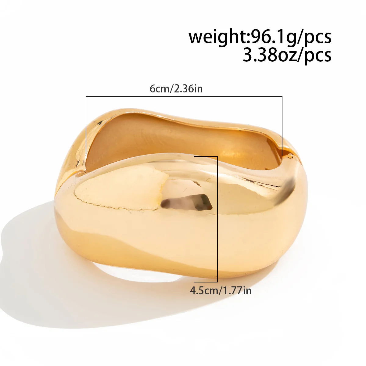 KMVEXO Exaggerated Punk Irregular Wide Cuff Chunky Bangle Vintage Gold Color Spring Bangles Bracelets For Women Men Jewelry
