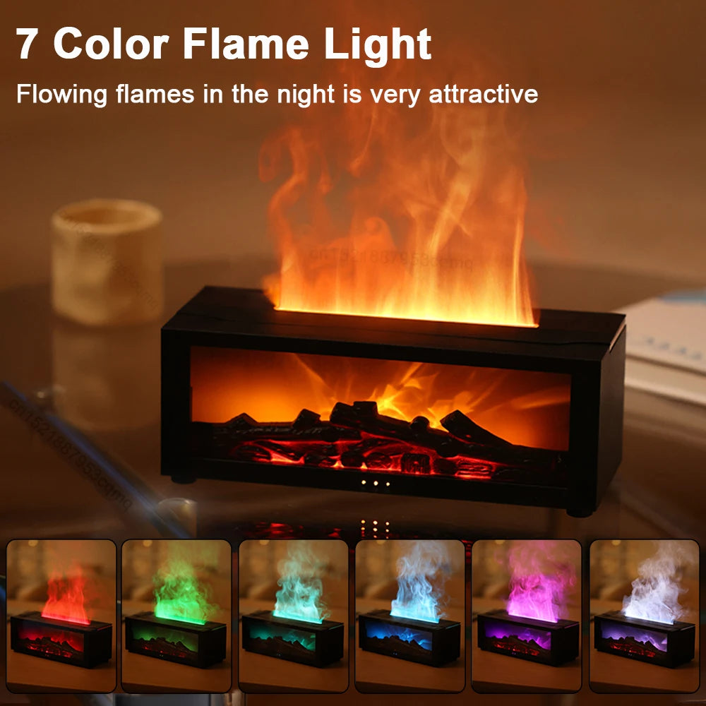 Air Aroma Humidifier Essential Oils Humidifier Flame Fragrance Diffuser Home Aromatherapy Diffuser With LED Light Remote Control