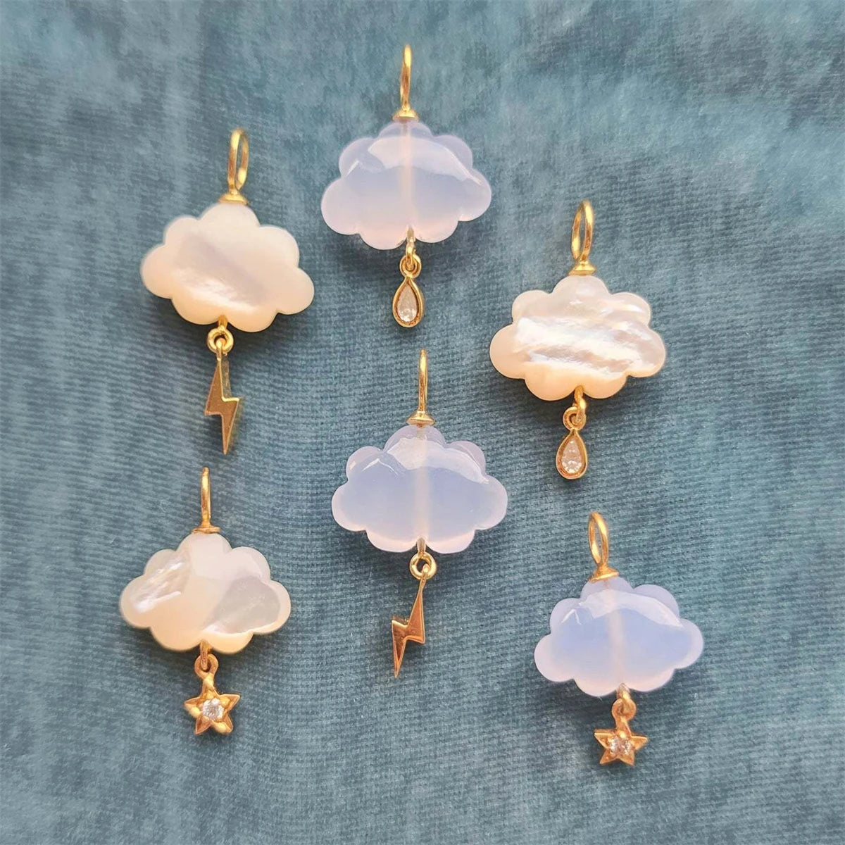 Stainless steel new color cloud pendant accessories DIY gold-plated color preservation