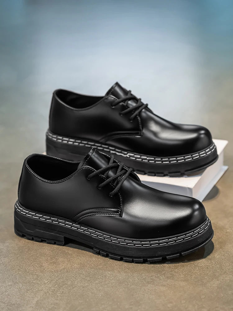 Men's Casual Loafers Black Fashionable Dress Shoes Elegant Formal Footwear Comfortable Slip-On Footgear