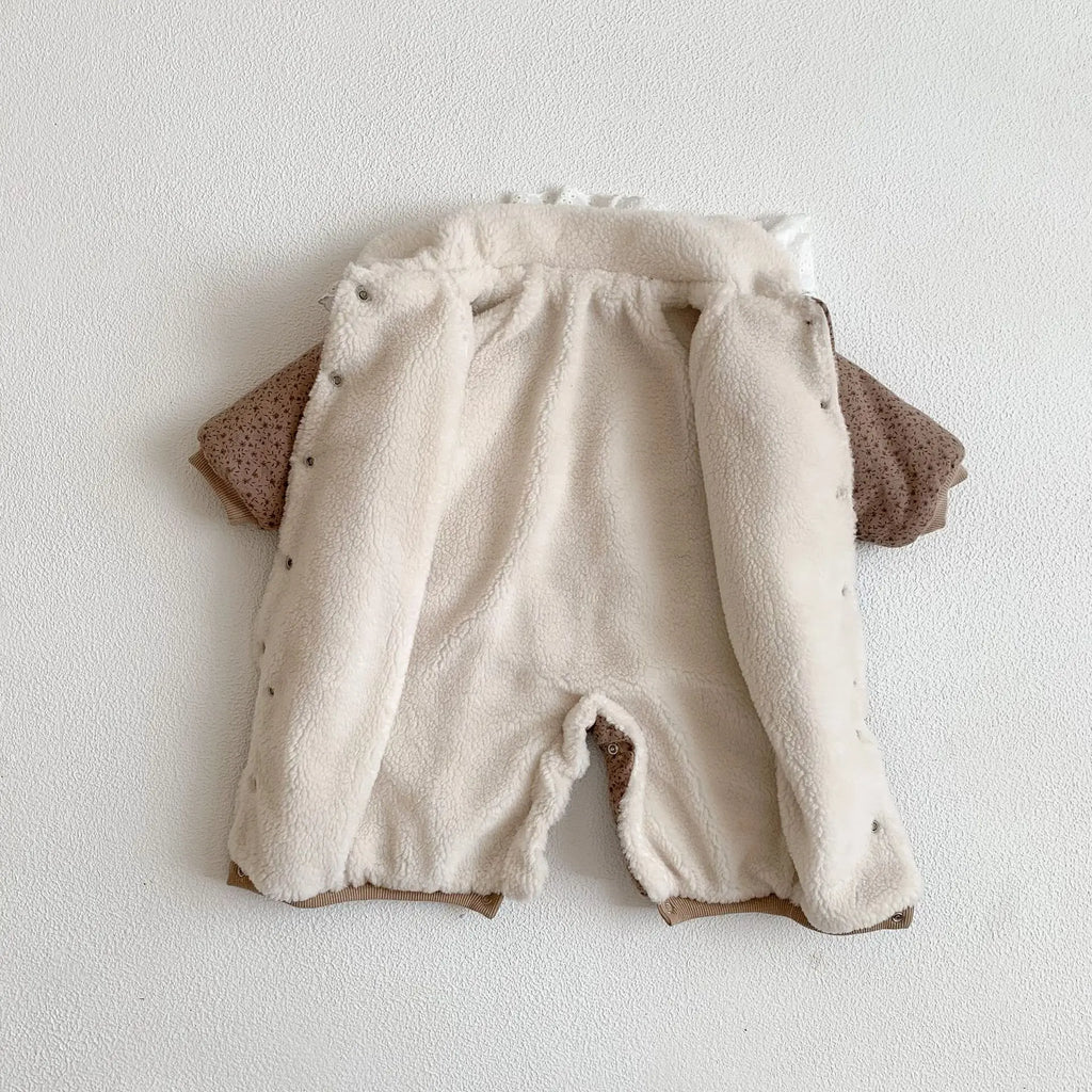 2025 Winter Plush Thicken Baby Romper Toddler Girls Boys Jumpsuit One-Pieces Bodysuits Baby Padded Thickened Crawling Suit