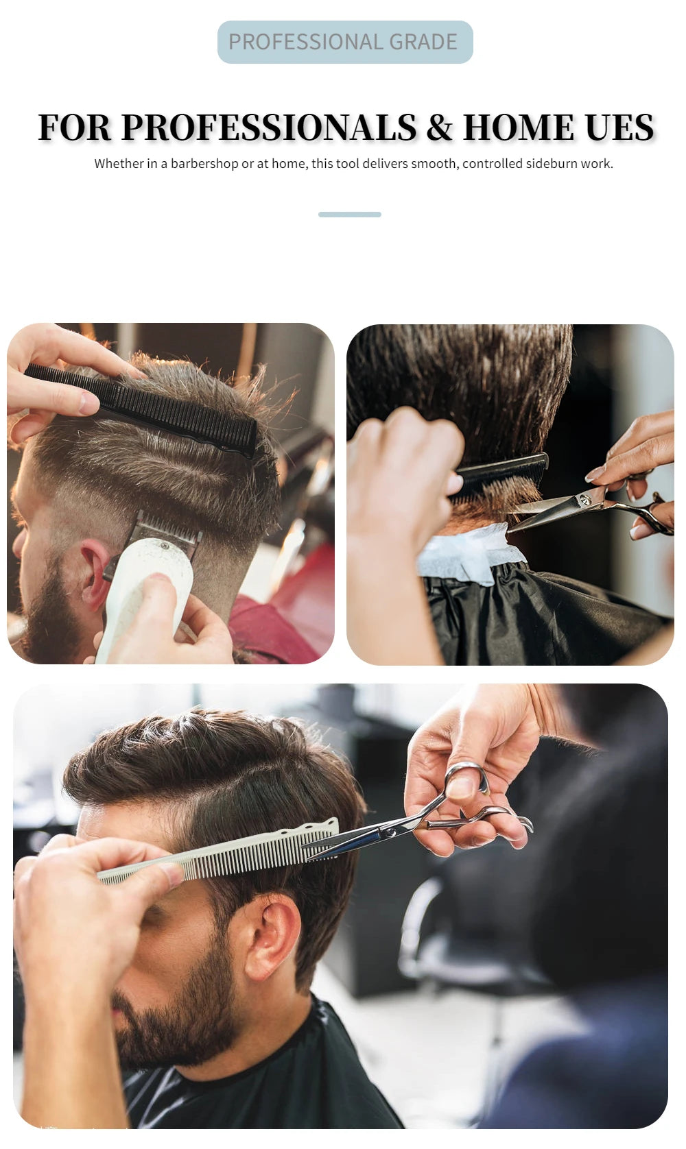 1/5PCS Barber Side Corners Fade Combs Pro Tapered Haircut Combs For Men Women Heat Resistant Smooth Hair Comb Styling Tools
