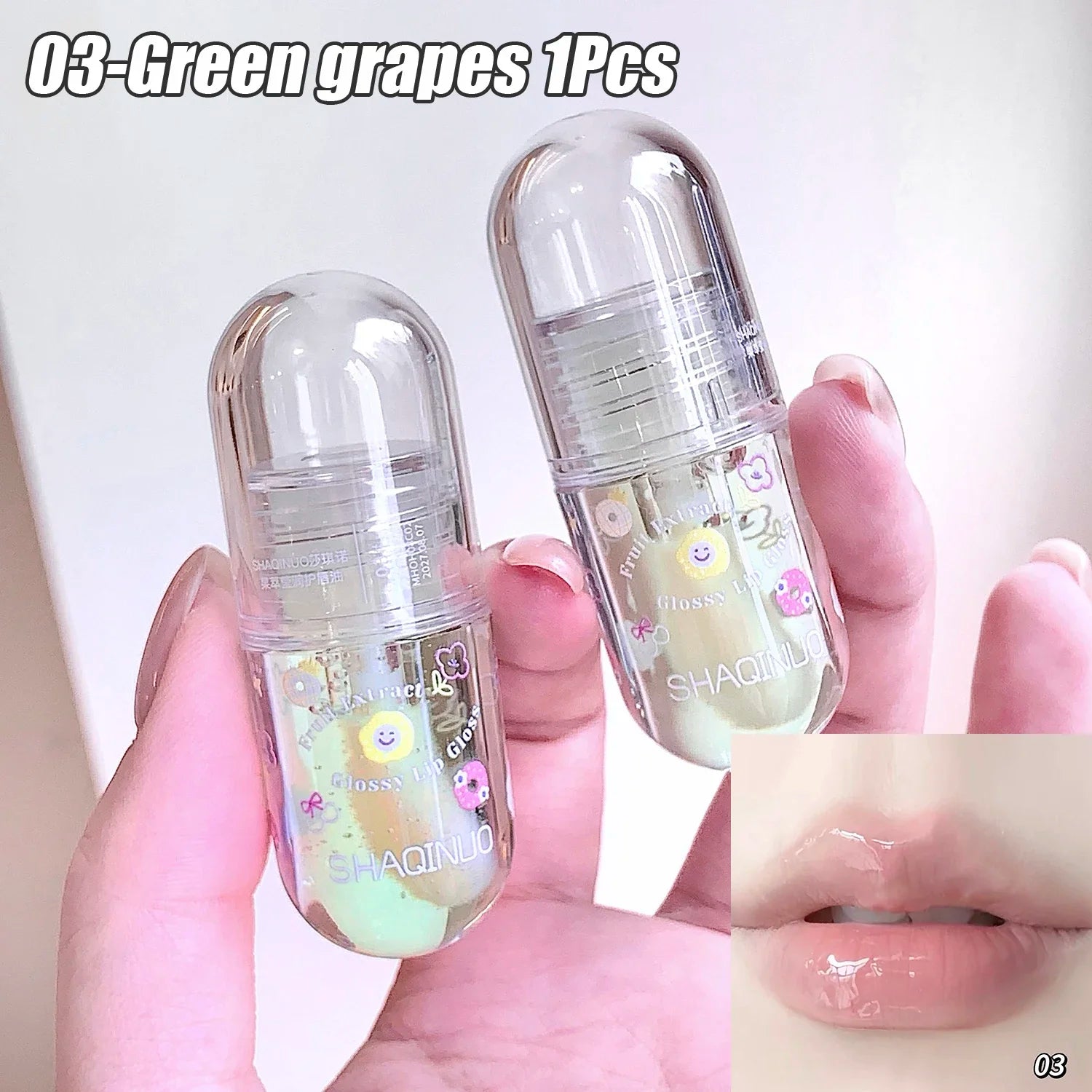 1/3Pcs Fruit Lip Oil Set Transparent Jelly Mirror Water Lip Gloss Nourishing Moisturising Anti-Dry Lips Plumping Makeup Lip Care