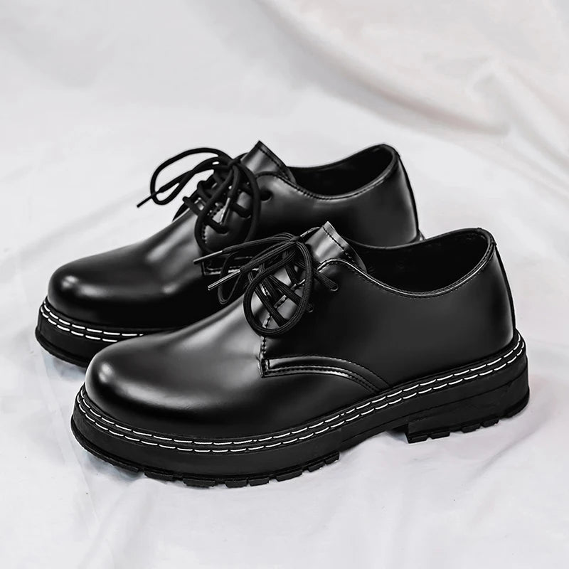 Men's Casual Loafers Black Fashionable Dress Shoes Elegant Formal Footwear Comfortable Slip-On Footgear