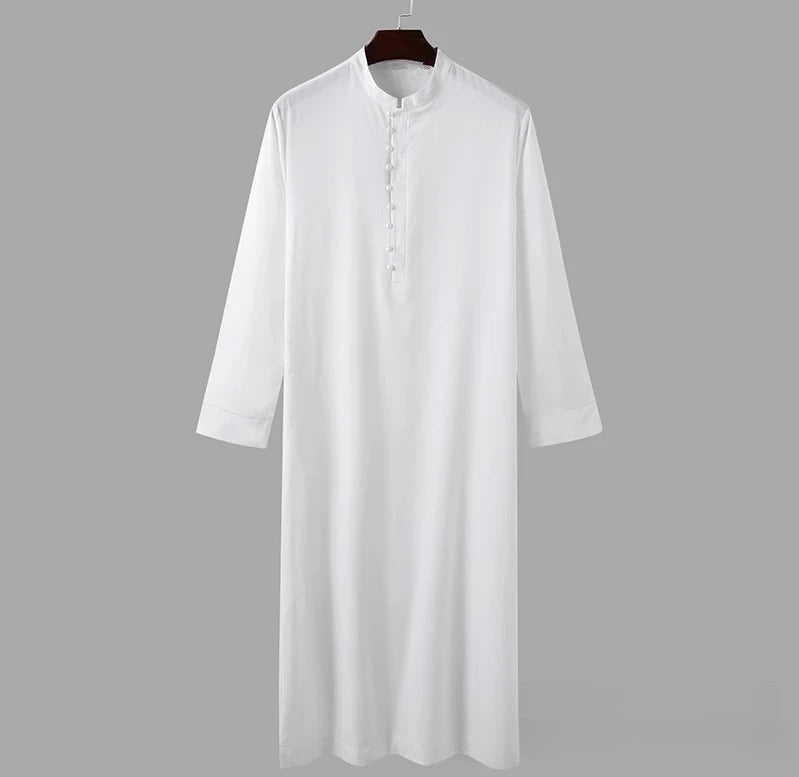 2026 Arab Middle East Men's Robe Loose Stand-up Collar New Round Neck Robe