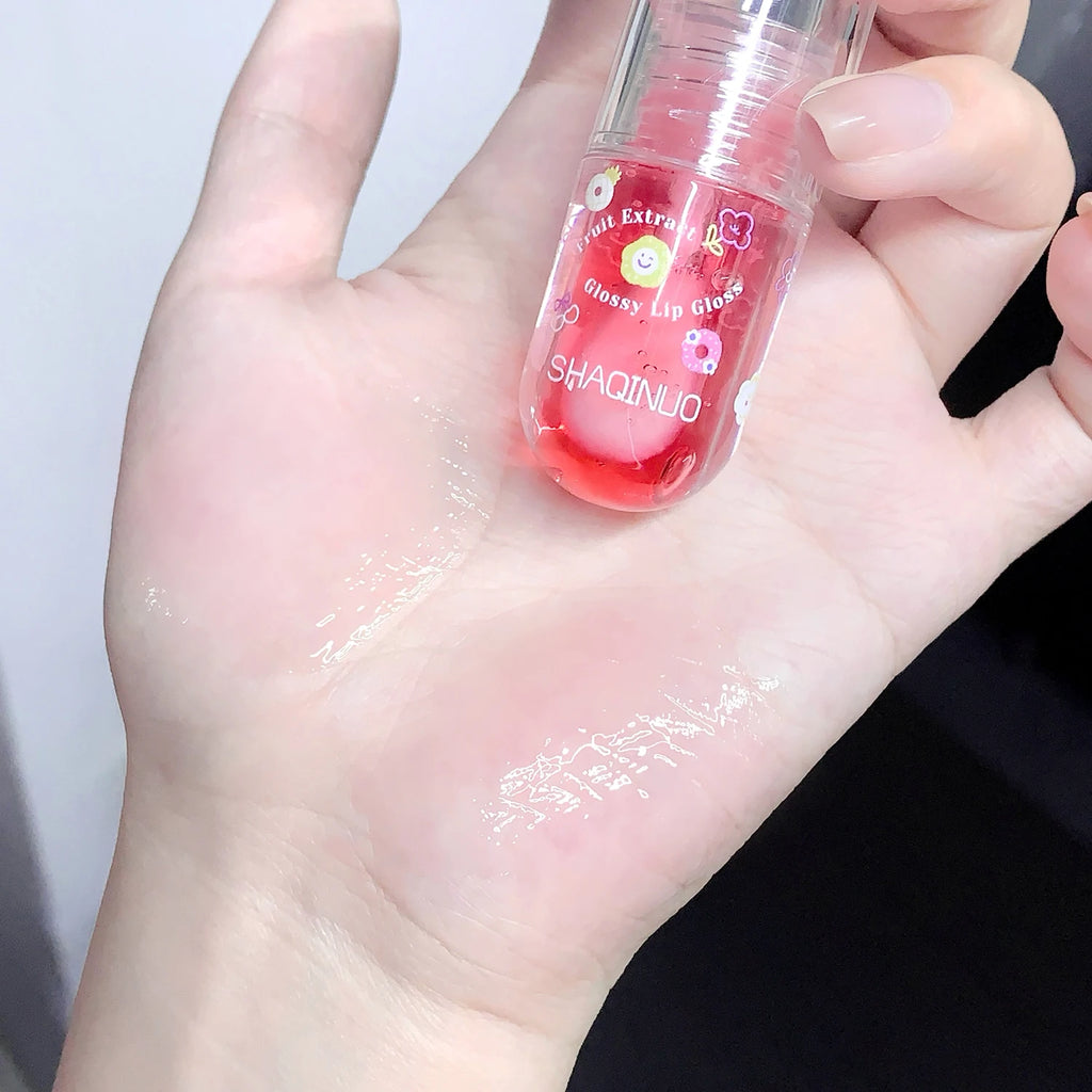 1/3Pcs Fruit Lip Oil Set Transparent Jelly Mirror Water Lip Gloss Nourishing Moisturising Anti-Dry Lips Plumping Makeup Lip Care