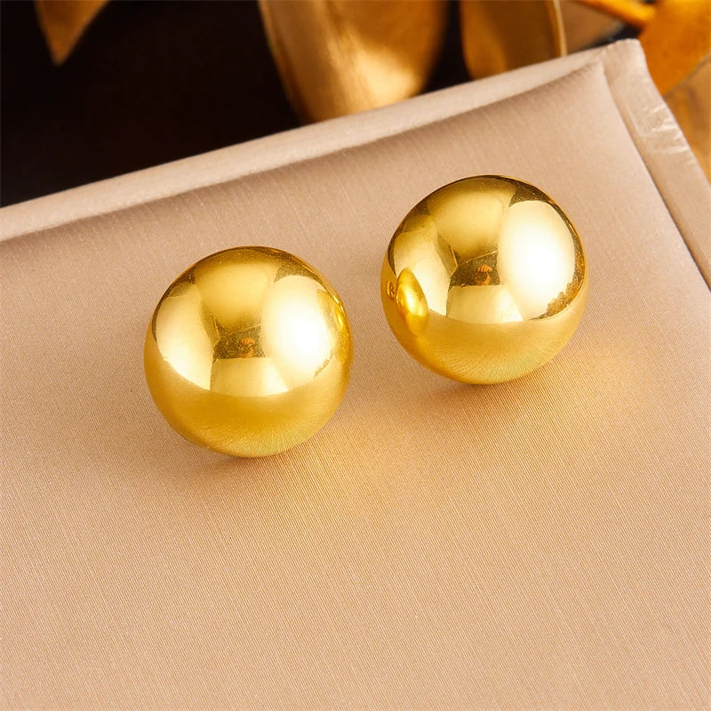 DIEYURO 316L Stainless Steel Love Pearl Round Square Fan Shaped Irregular Design Earrings Women New Trend Ear Jewelry Gift Party