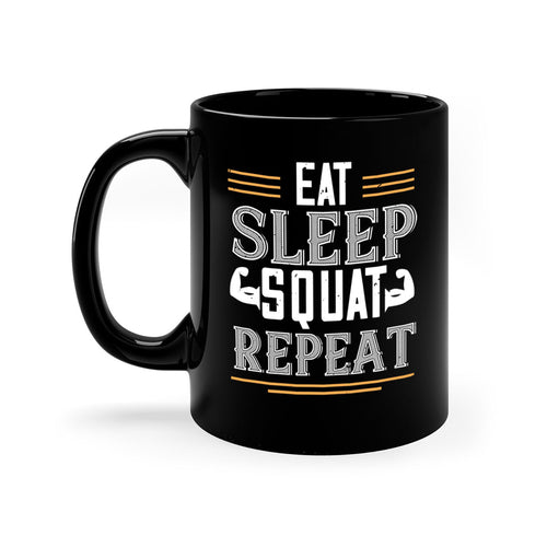 eat sleep squat repeat 58#- gym-Mug / Coffee Cup