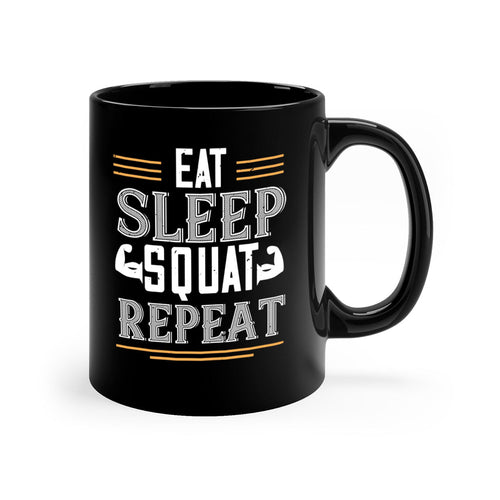 eat sleep squat repeat 58#- gym-Mug / Coffee Cup