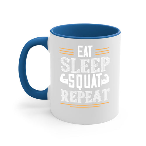 eat sleep squat repeat 58#- gym-Mug / Coffee Cup
