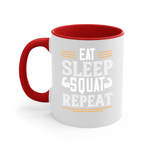 eat sleep squat repeat 58#- gym-Mug / Coffee Cup