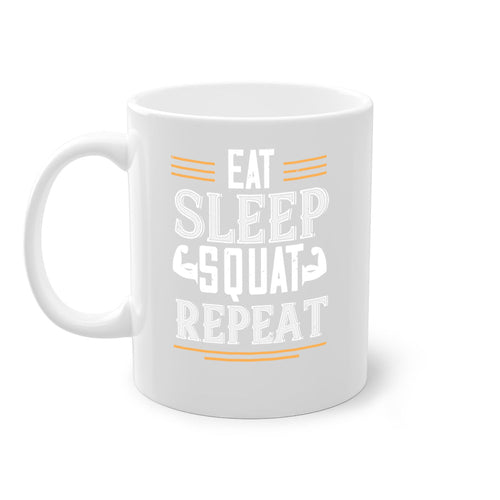eat sleep squat repeat 58#- gym-Mug / Coffee Cup